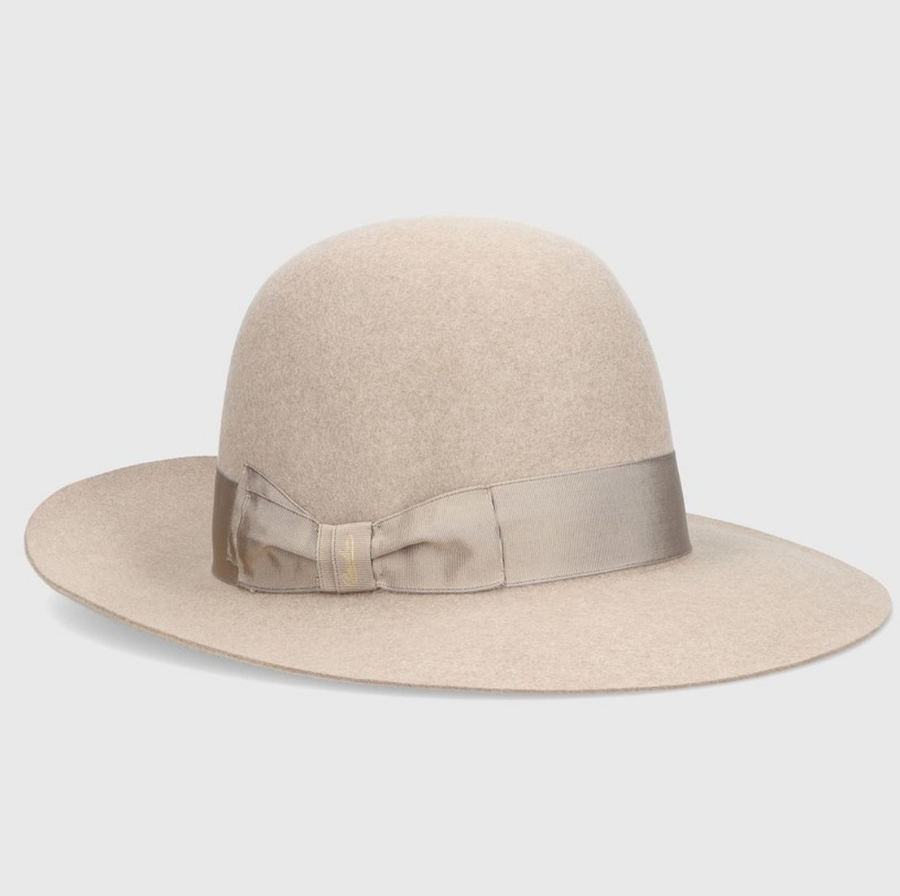 Borsalino Eleonora large brim felt cream size 57